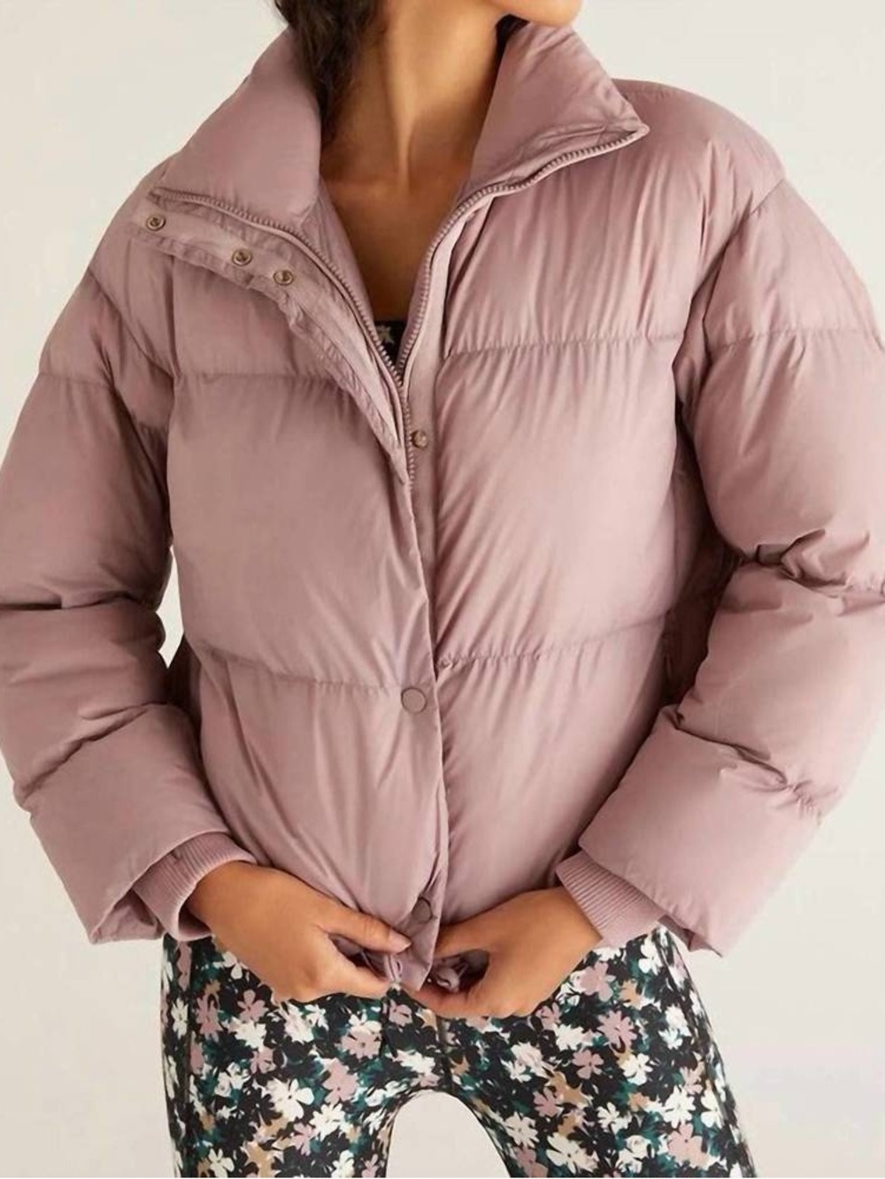 Z supply Parker Puffer Jacket in Lilac